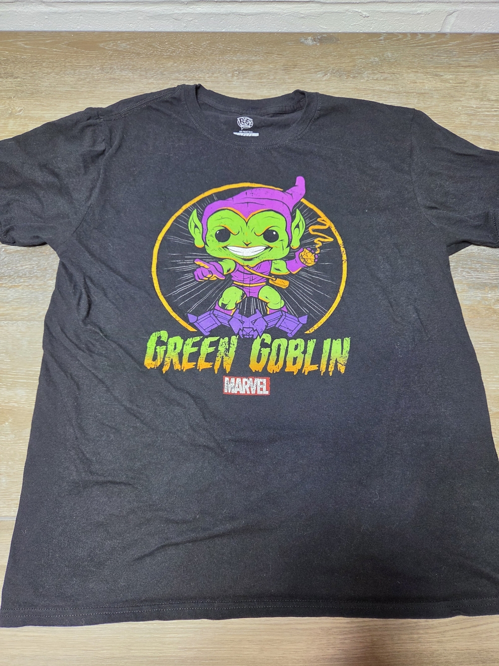 Funko Pop Tees Marvel Green Goblin Graphic T-Shirt Men's L Black 2019